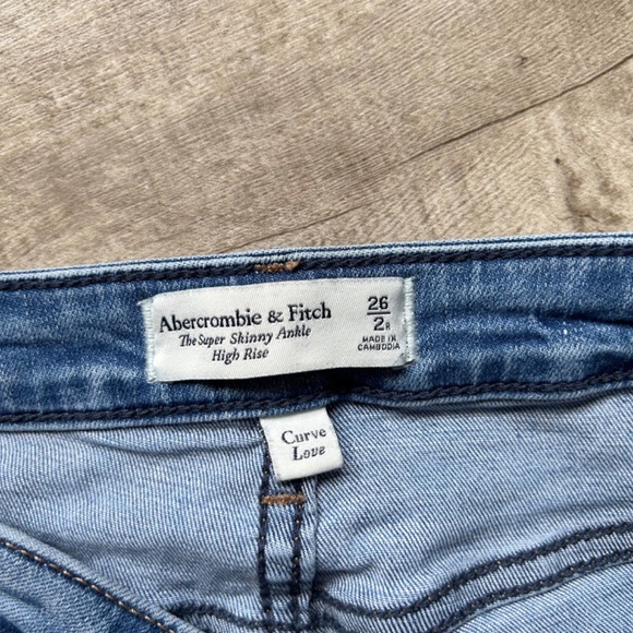 Abercrombie & Fitch The Super Skinny Ankle High Rise Curve Love Jeans 26 2R - Picture 7 of 10